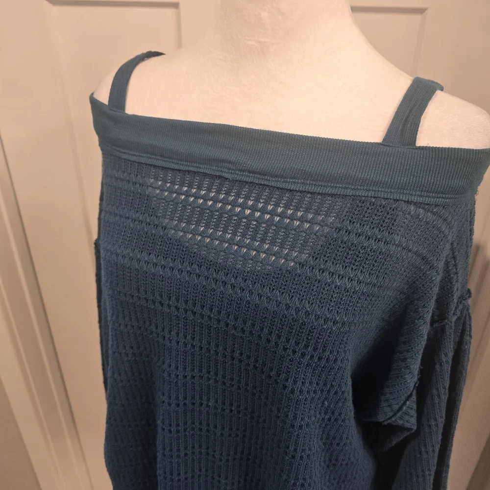 Free People‎ Woven Knit Off Shoulder Top Size XS